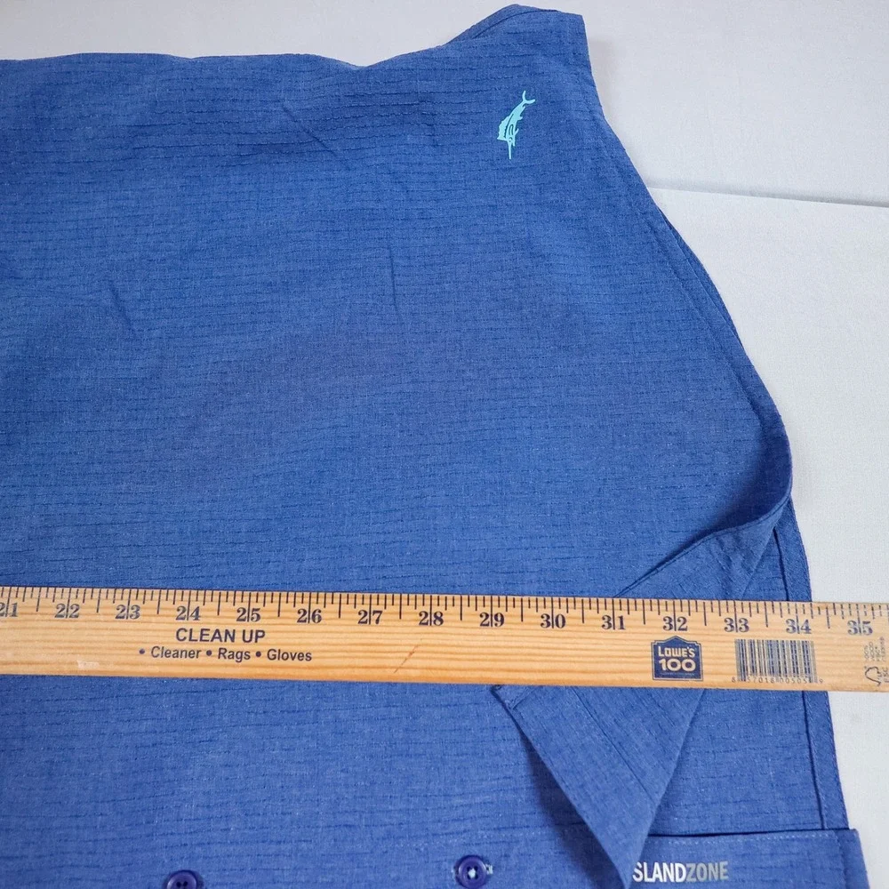 Tommy Bahama The Bahama Coast IslandZone Shirt 3XLT Blue Performance‎ Textured
